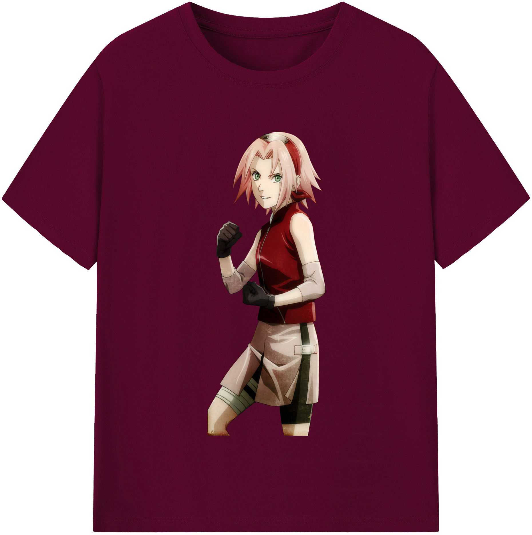 （画像用） NARUTO -ナルト- 春野サクラ Haruno Sakura レディースカジュアルプリントTシャツ（綿100％）